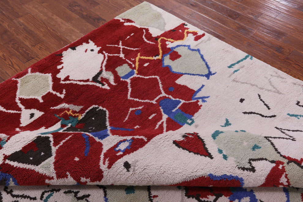 8' 4" X 10' 1" Moroccan Handmade Wool Rug Q9270