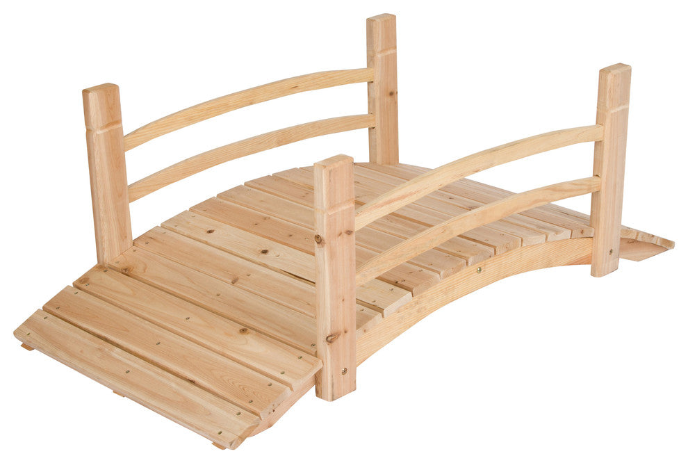 Natural Cedar Garden Bridge, Natural, 4 Ft.