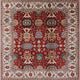Ahgly Company Indoor Square Mid-Century Modern Area Rugs, 7' Square