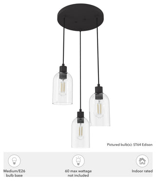 Hunter Lochemeade Noble Bronze 3 Light Cluster Ceiling Light Fixture