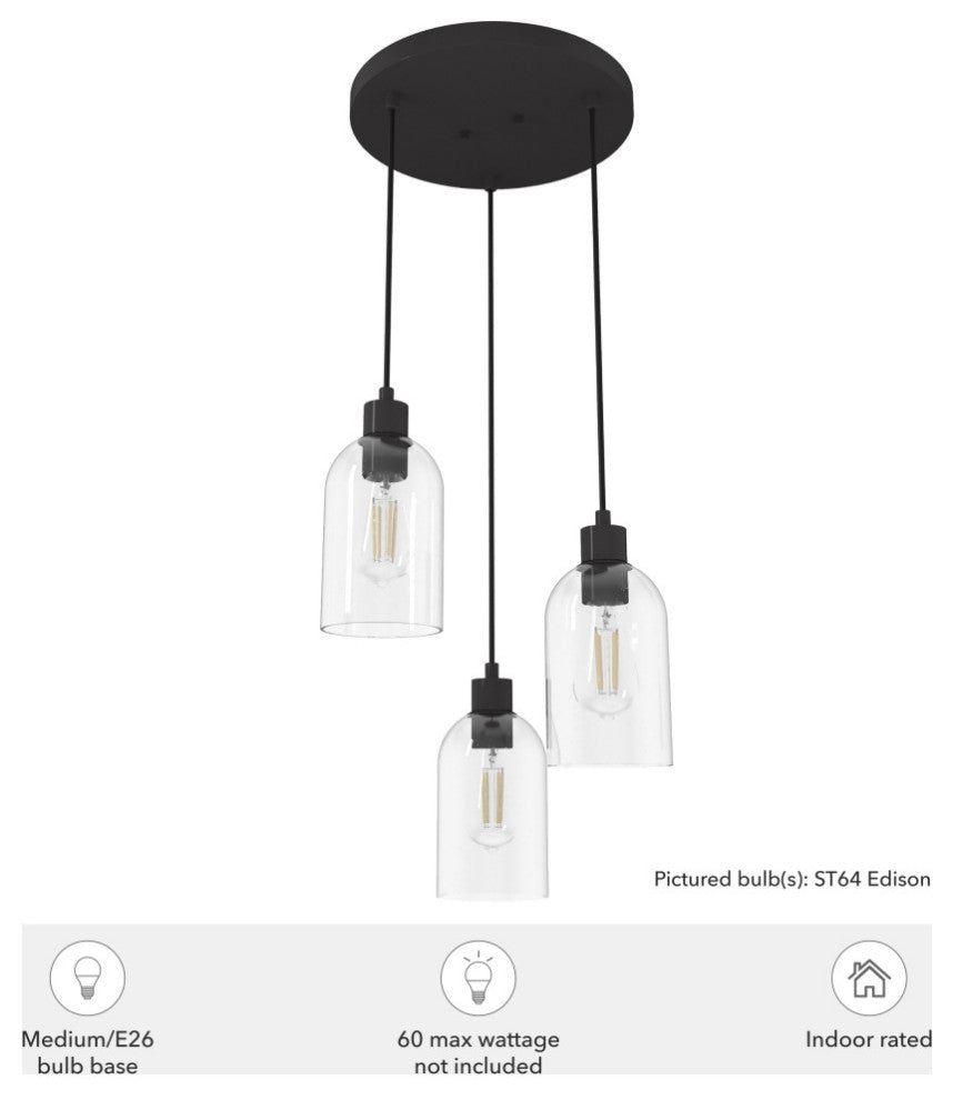 Hunter Lochemeade Noble Bronze 3 Light Cluster Ceiling Light Fixture