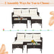 Costway 3PCS Patio Rattan Furniture Set 3-Seat Sofa Cushioned Table Garden