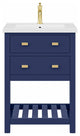 Viola 24" Integrated Ceramic Sink Top Vanity, Monarch Blue
