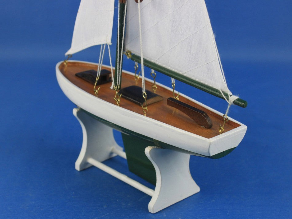 It Floats, Floating Sailboat Model Decorative, Green, 12"
