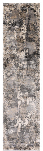 Surya Pune PUN-2305 2'7"x10'3" Rug, Charcoal/Black/Beige/Khaki/Camel