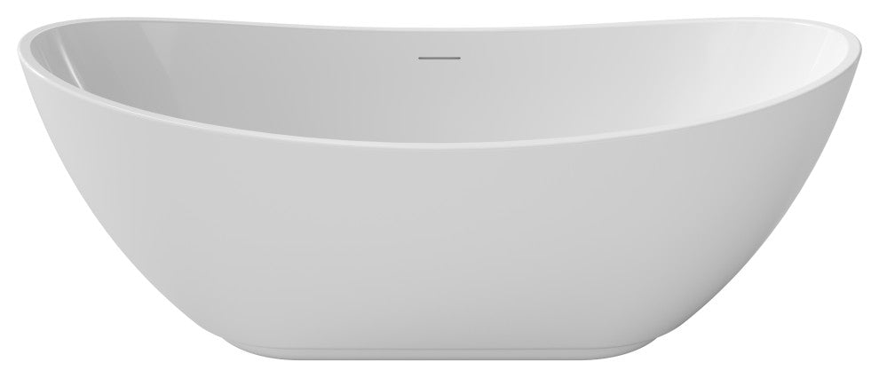 Perlato Roma Freestanding Soaking Tub, White, 67"