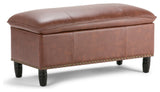 Emily Storage Ottoman, Velvet Fabric, Cognac