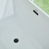 67" Freestanding Acrylic Bathtub, White/Matte Black