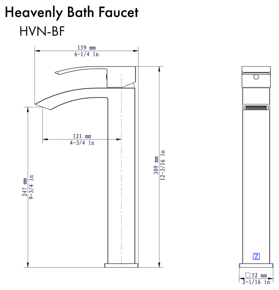 ZLINE Heavenly Bath Faucet, Chrome, HVN-BF-CH