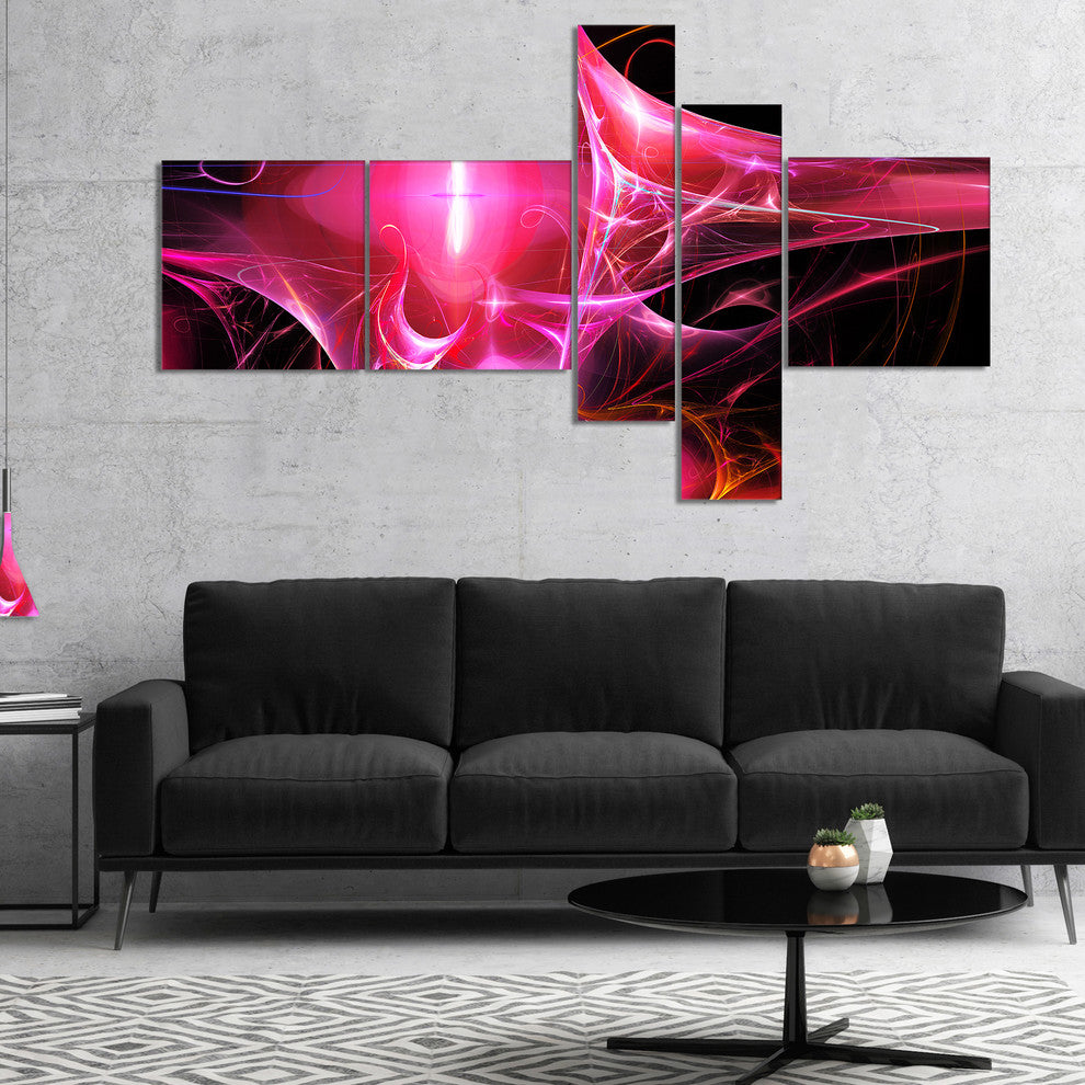 Red Bright Candle, Abstract Canvas art print, 60"x32", 5 panels
