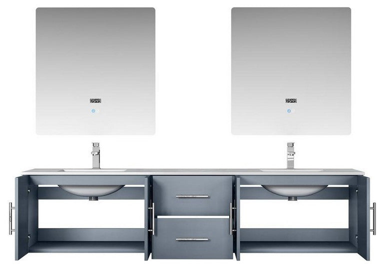 Geneva Transitional Dark Grey 80" Double Vanity Set