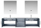Geneva Transitional Dark Grey 80" Double Vanity Set