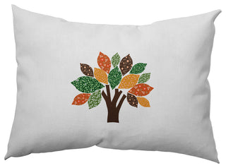 Printed Quilt Tree Accent Pillow, Forest Green, 14"x20"
