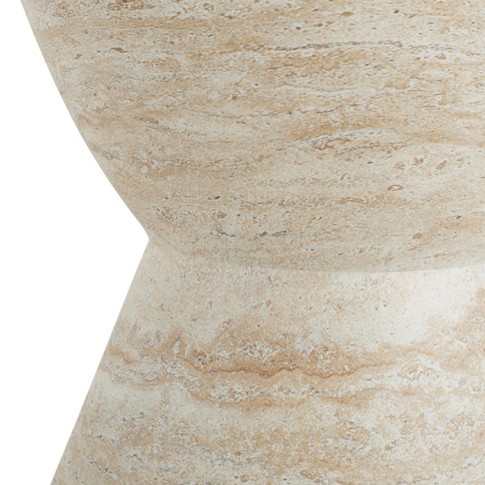 Attola Outdoor Lightweight Concrete Side Table, Travertine