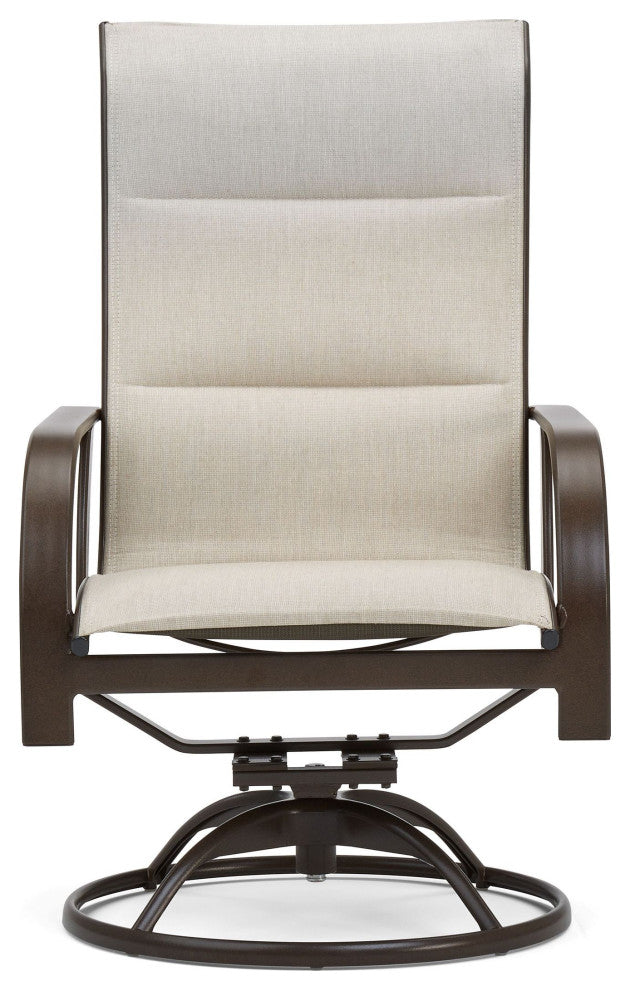 Key West Padded Sling Ultra High Back Swivel Rocker Dining Chair