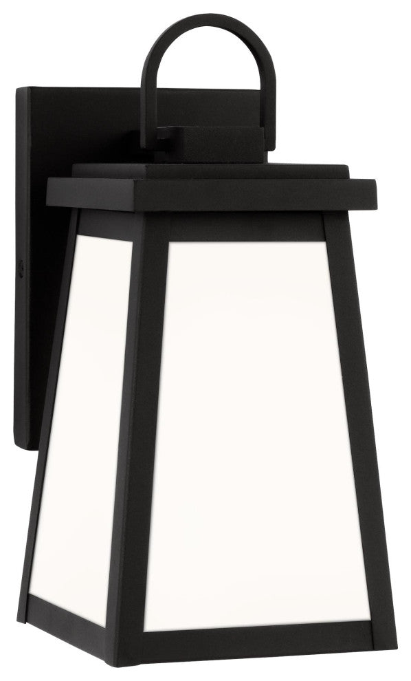 Founders Small One Light Outdoor Wall Lantern, Black