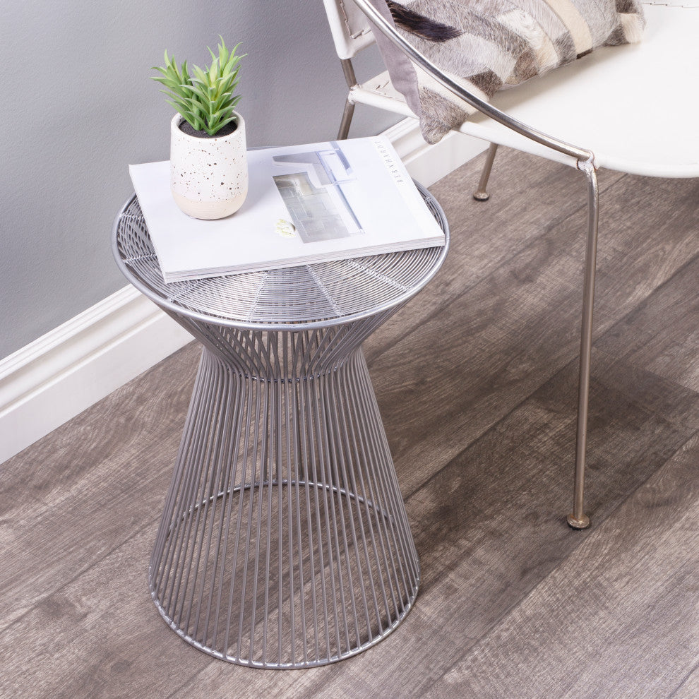 Butler Greeley Silver Metal End Table