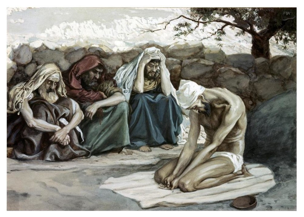 "Job and His Three Friends" Digital Paper Print by James Tissot, 46"x33"