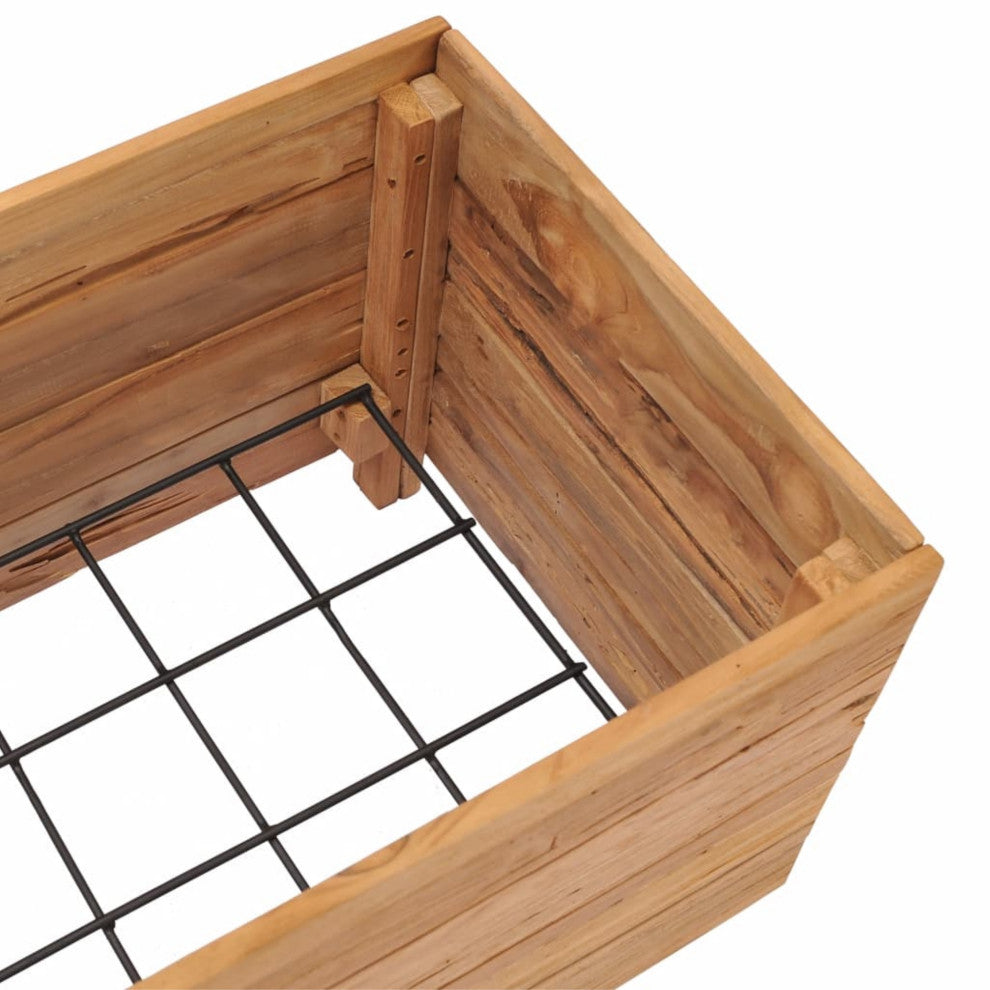 Vidaxl Raised Bed 39.4"x15.7"x15" Recycled Teak and Steel