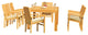 9-Piece Outdoor Teak Dining Set: 86" Rectangle Table, 8 Wave Stacking Arm Chairs