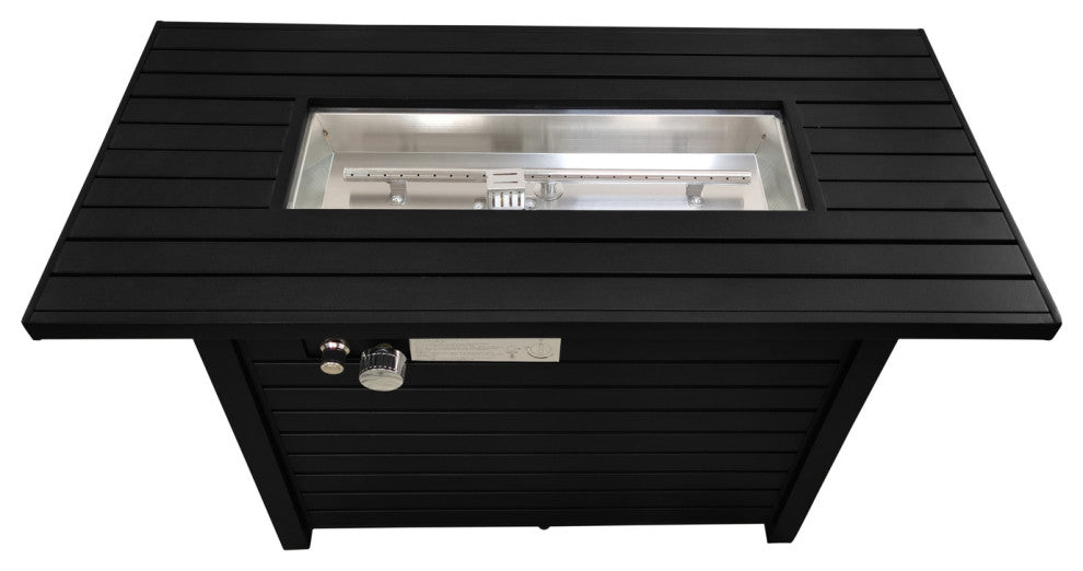 Steel Outdoor Fire Pit Table With Lid, Black