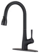 Single Handle Deck Mounted Pull Down Kitchen Faucet , Matte Black