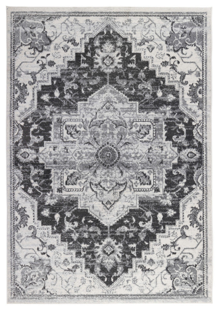 Alexandria Yana Power-Loomed Polypropylene Area Rug, Dark Gray, 8'9"x11'9"