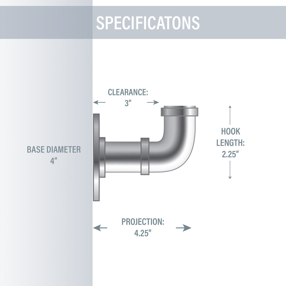 Heavy Duty Wall Hook, 1 Piece, Satin Nickel