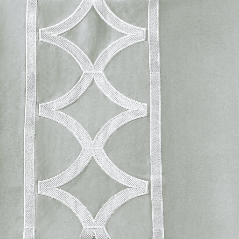 Espalier Sterling Grey Designer Embroidered Fabric Sample, 4Wx4L
