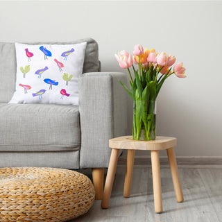 Tweets Decorative Throw Pillow, Purple, 18"x18"