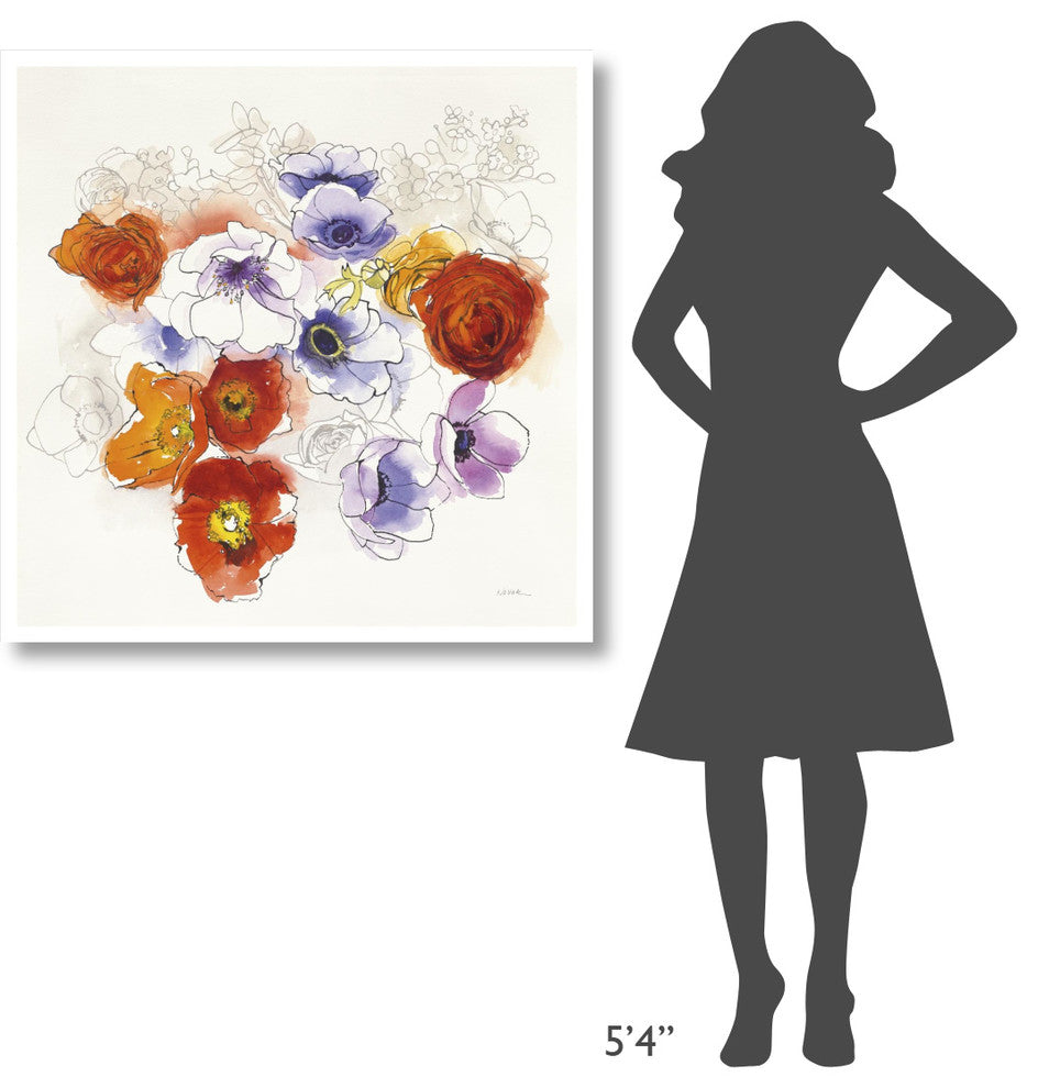 "Spring Fleurs" Digital Paper Print by Shirley Novak, 38"x38"