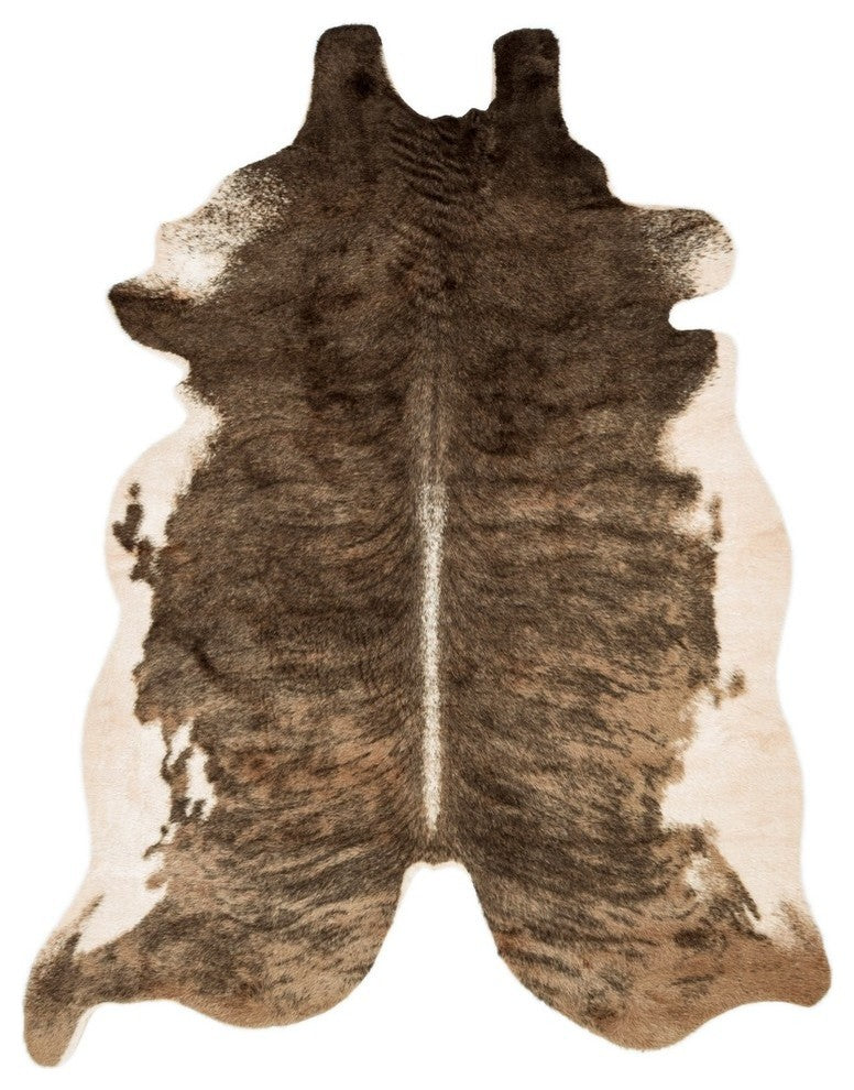 Southwestern Faux Cowhide Grand Canyon Area Rug, Camel/Beige, 3'10"x5'