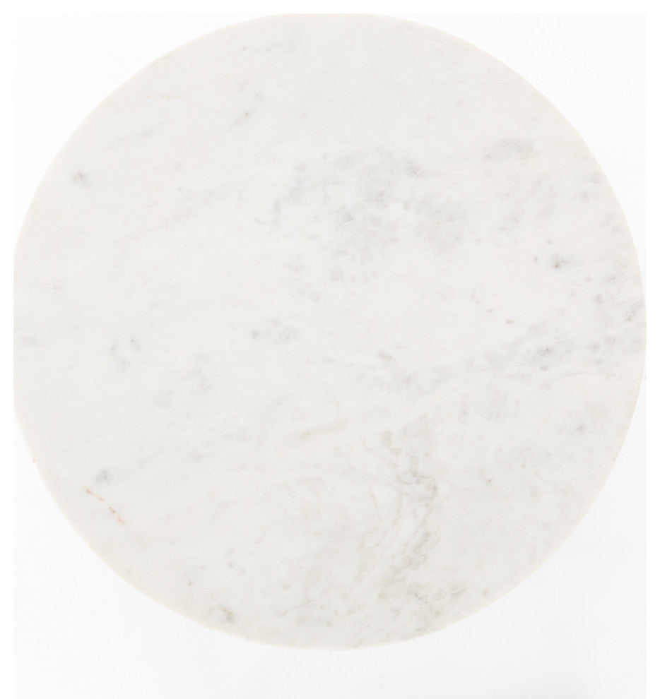 Naomi Marble End Table-Raw Brass