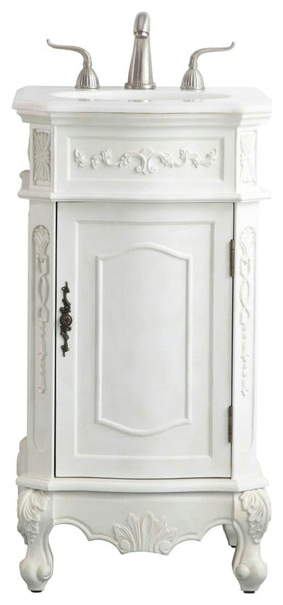 Elegant VF10119AW 19" Single Bathroom Vanity Set, Antique White