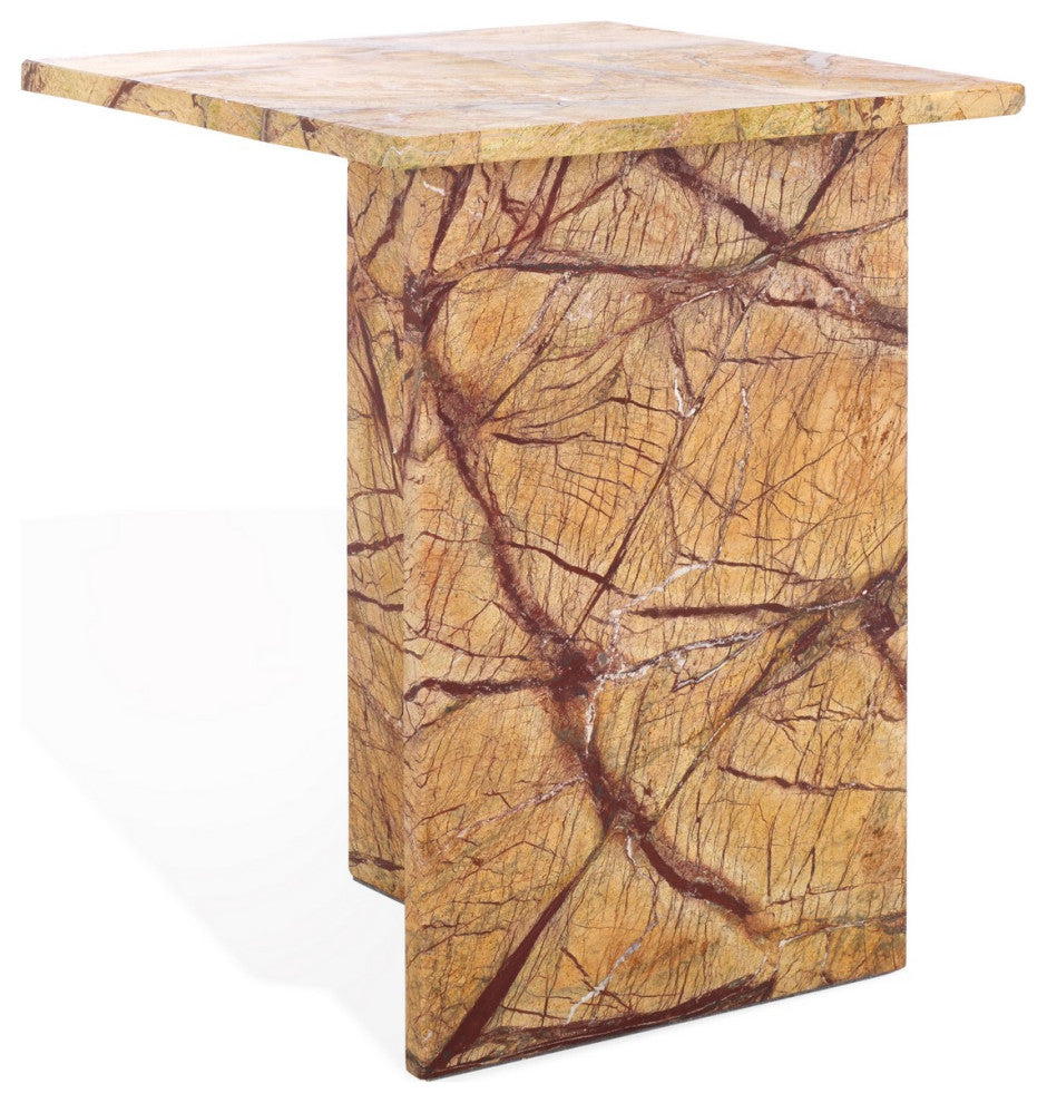Safavieh Couture Adriano Marble Accent Table, Beige/Brown