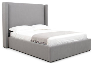 Modrest Byrne Modern Grey Fabric Bed, Queen
