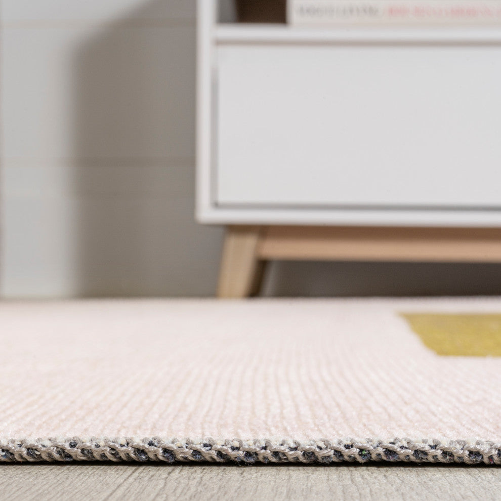 Luola Minimalist Geometric Machine-Washable Area Rug, 5x8