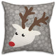 Gray Baby Reindeer 16x16 Spun Poly Pillow