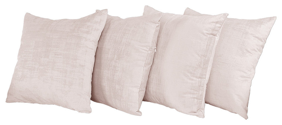 Serenta Textured Velvet Pillow Shell, Set of 4, Softpink