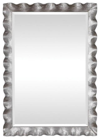 Uttermost Haya Iron Metal and MDF Wood Vanity Mirror in Silver Leaf