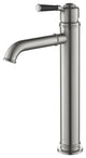 Victorian Brass Single Hole Bathroom Vessel Sink Faucet KBF1013, Brush Nickel