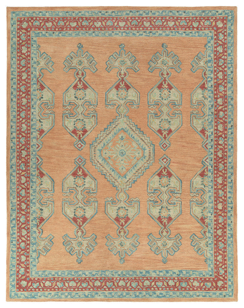 Charlotte Collection Peach 4'' x 6'' Rectangle Indoor Area Rug
