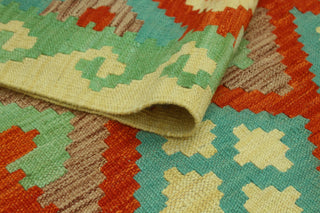 Sangat Flatweave Morris Red/Beige Rug, 6'9 x 9'9