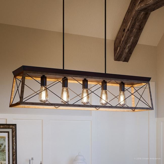 Luxury Industrial Island Chandelier, Berkeley Series, Olde Bronze