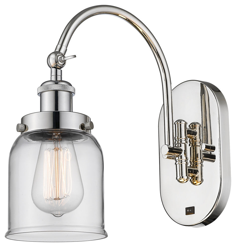 Bell Sconce, Polished Nickel, Clear, Clear