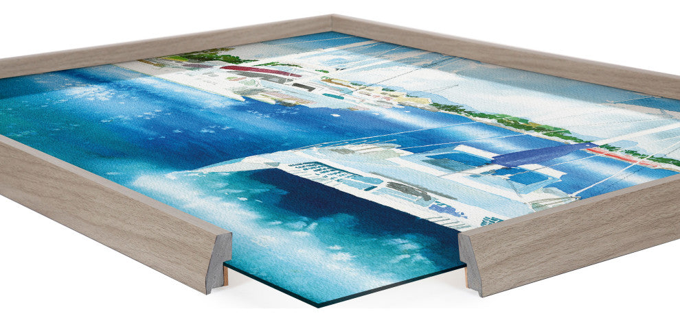 Blake Summer is for Sailing Framed Printed Glass by Janet Meinke-Lau, Gray 18x24