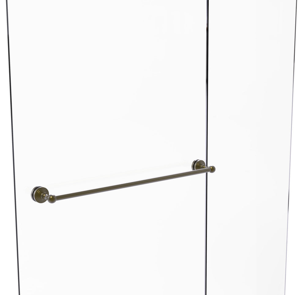 Waverly Place 30" Shower Door Towel Bar, Antique Brass