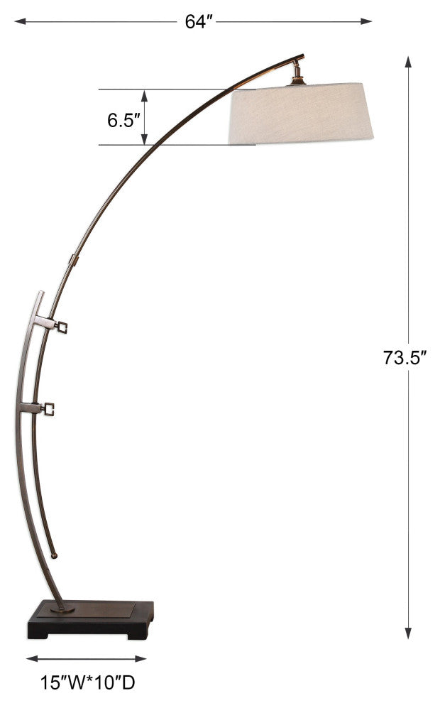 Uttermost Calogero Bronze Arc Floor Lamp