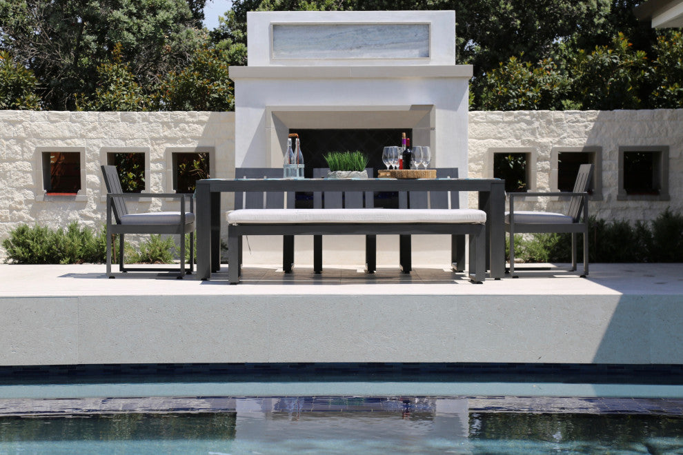 Redondo Modern Design In Spectrum Indigo Outdoor Dining Bench