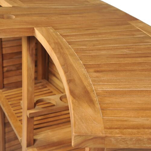vidaXL Bar Table Brown Solid Teak Wood Large Foldable Bar Table